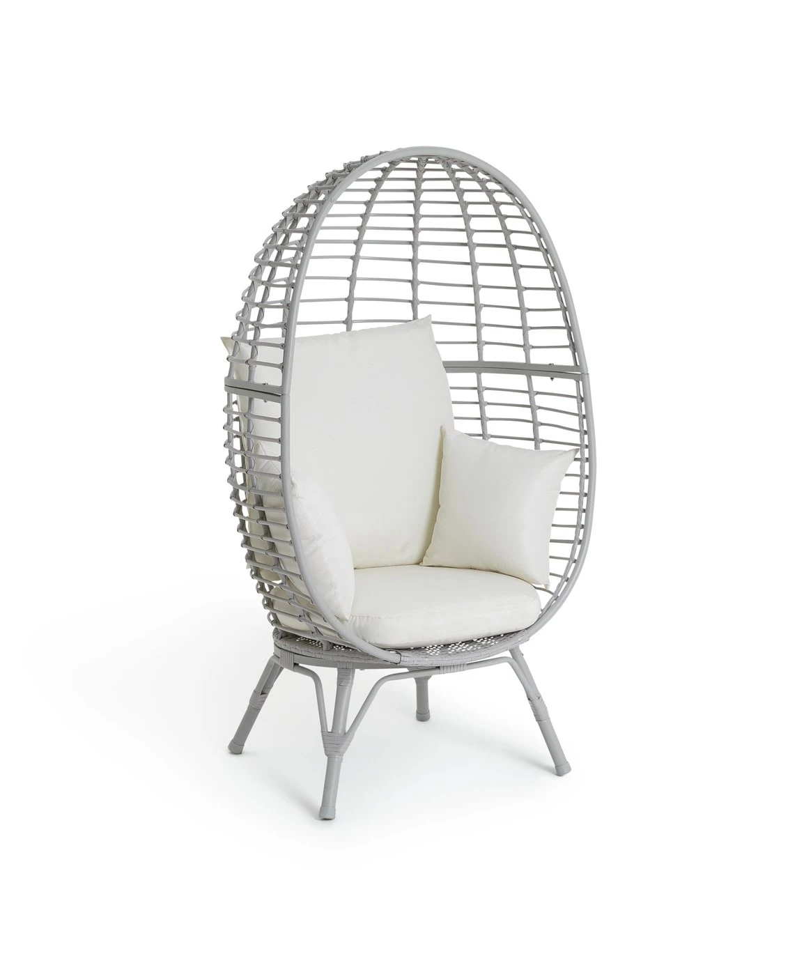 Habitat Kora Rattan Effect Garden Egg Chair - Grey 5 Habitat Kora Rattan Effect Garden Egg Chair - Grey - Image 5