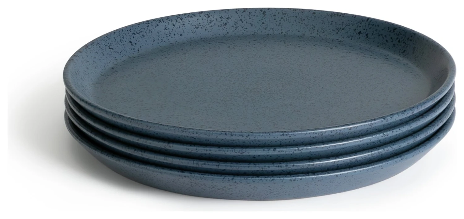 Habitat Addison 4 Piece Stoneware Side Plate - Blue 1 Habitat Addison 4 Piece Stoneware Side Plate - Blue