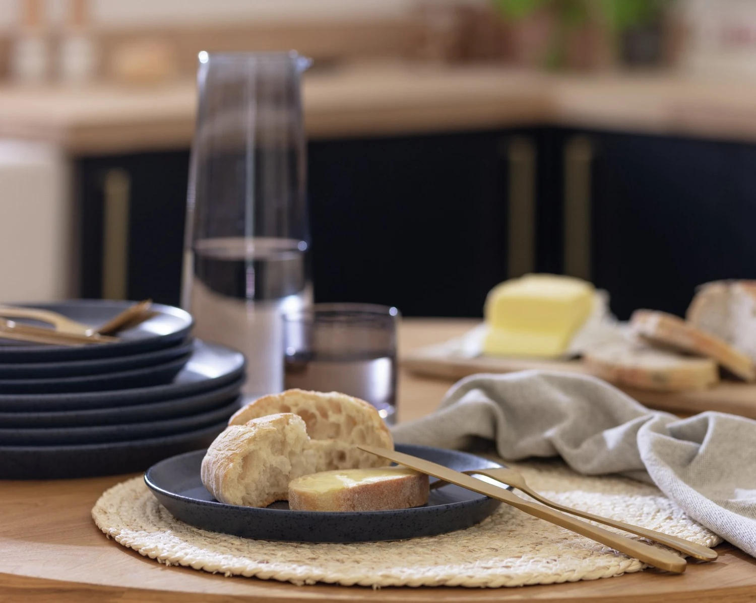 Habitat Addison 4 Piece Stoneware Side Plate - Blue 2 Habitat Addison 4 Piece Stoneware Side Plate - Blue - Image 2