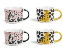 Habitat Global Set Of 4 Decal Mug Set