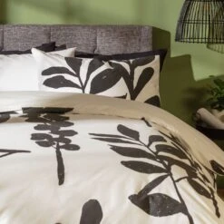 Habitat Cotton Floral Black & White Bedding Set - Double -Habitat Store 9547791 R Z004A