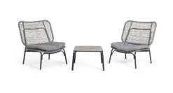 Habitat Nora 2 Seater Metal Garden Bistro Set - Grey -Habitat Store 9548415 R Z002A