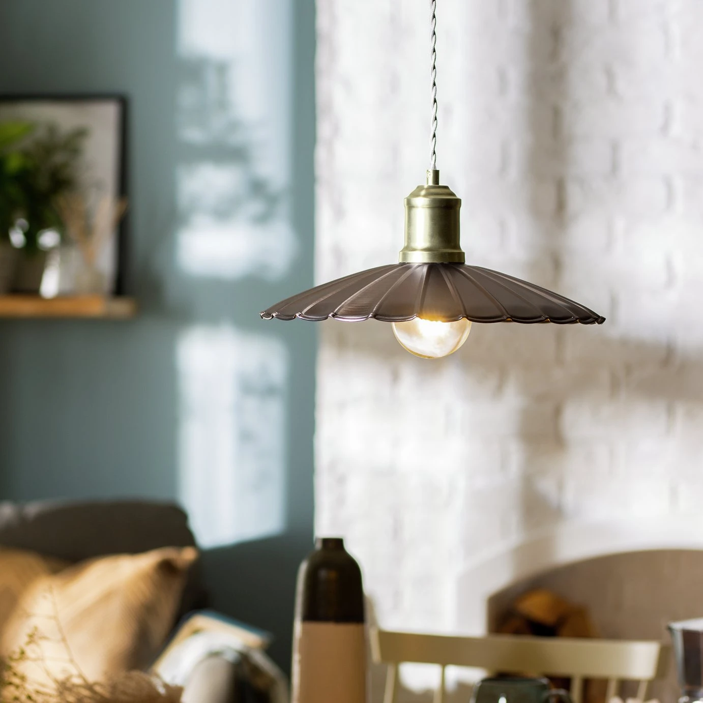 Habitat Pixie Pewter Metal Pendant Light - Nickel Finish 1 Habitat Pixie Pewter Metal Pendant Light - Nickel Finish