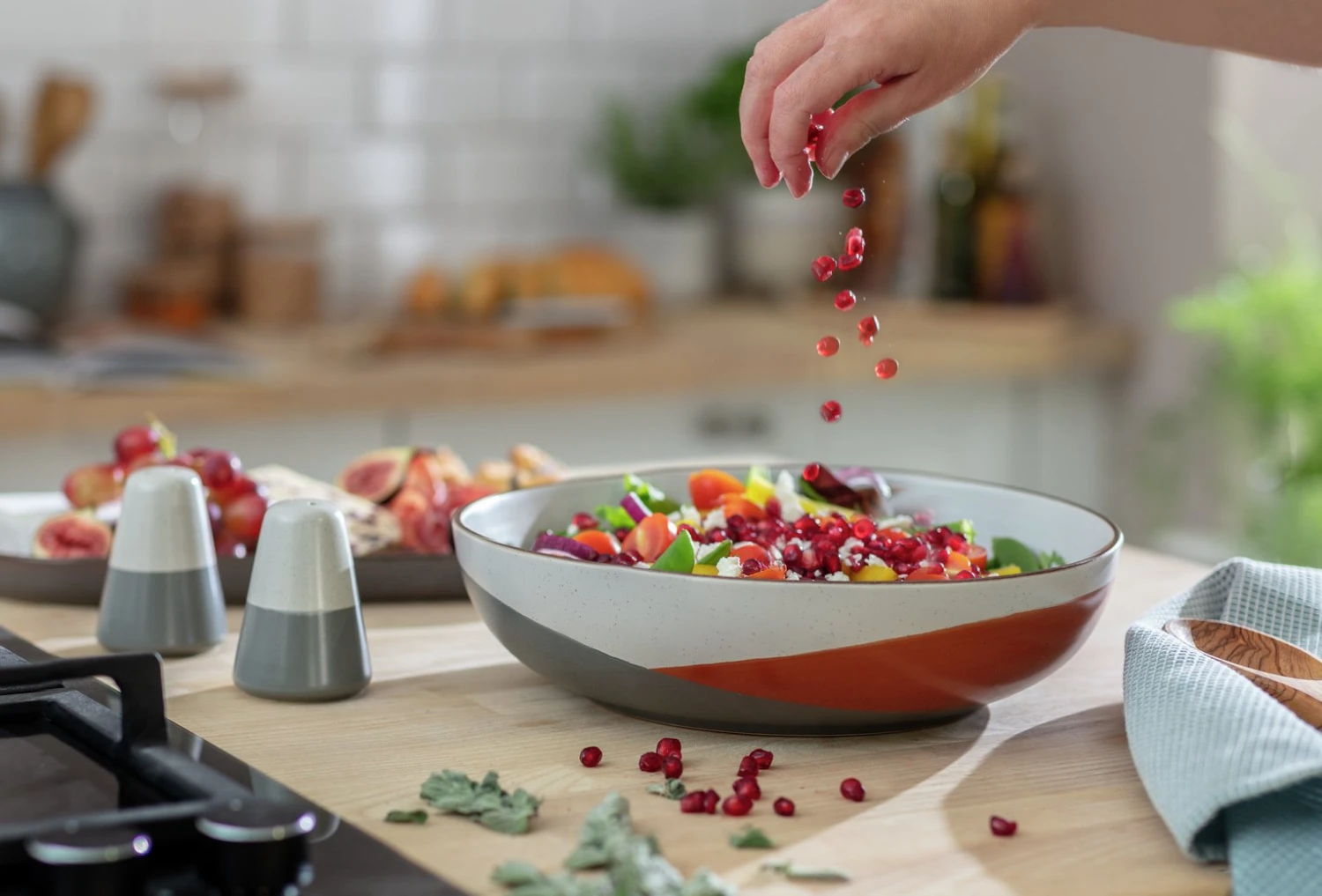 Habitat Dipped Speckle Stoneware Serve Bowl 2 Habitat Dipped Speckle Stoneware Serve Bowl - Image 2