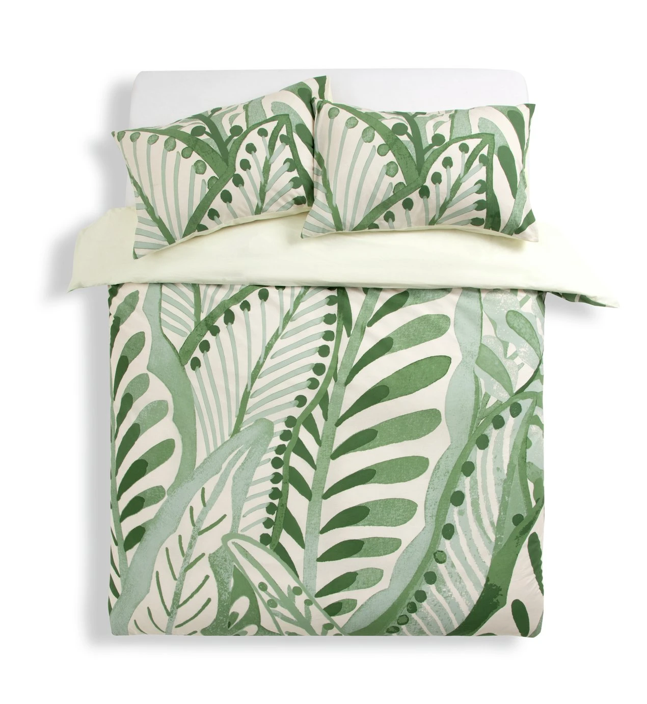 Habitat Cotton 180TC Maxi Leaf Green Bedding Set - Single 3 Habitat Cotton 180TC Maxi Leaf Green Bedding Set - Single - Image 3