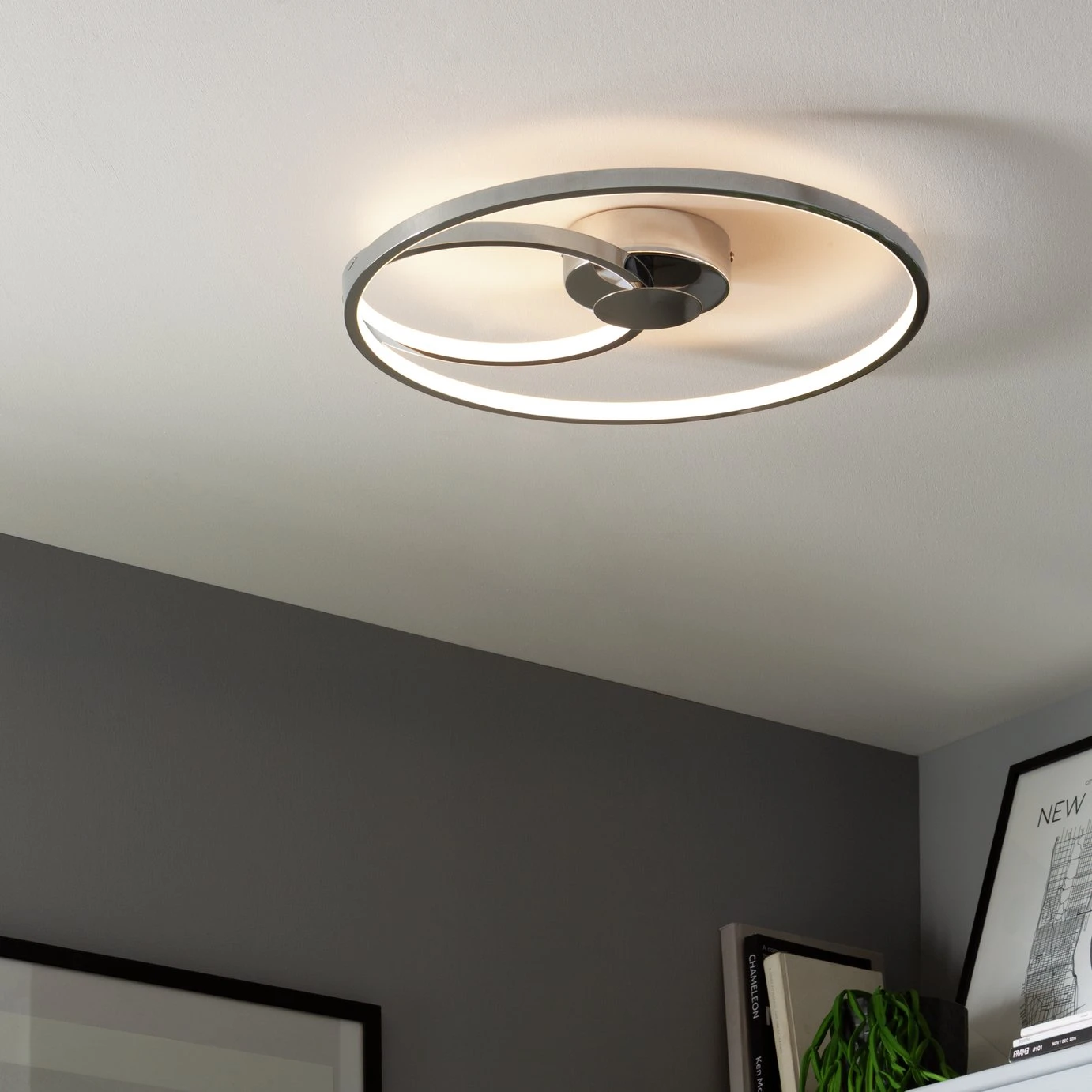 Habitat Pill Metal LED Flush Ceiling Light - Chrome 1 Habitat Pill Metal LED Flush Ceiling Light - Chrome