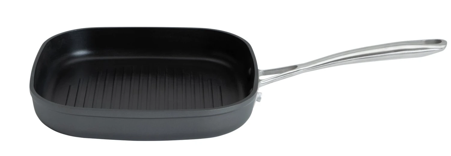Habitat 24cm Anodised Aluminium Grill Pan - Black 1 Habitat 24cm Anodised Aluminium Grill Pan - Black