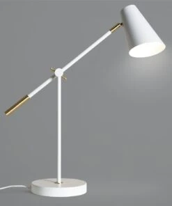 Habitat Vesper Cone Task Table Lamp - White & Gold -Habitat Store 9559648 R Z002C