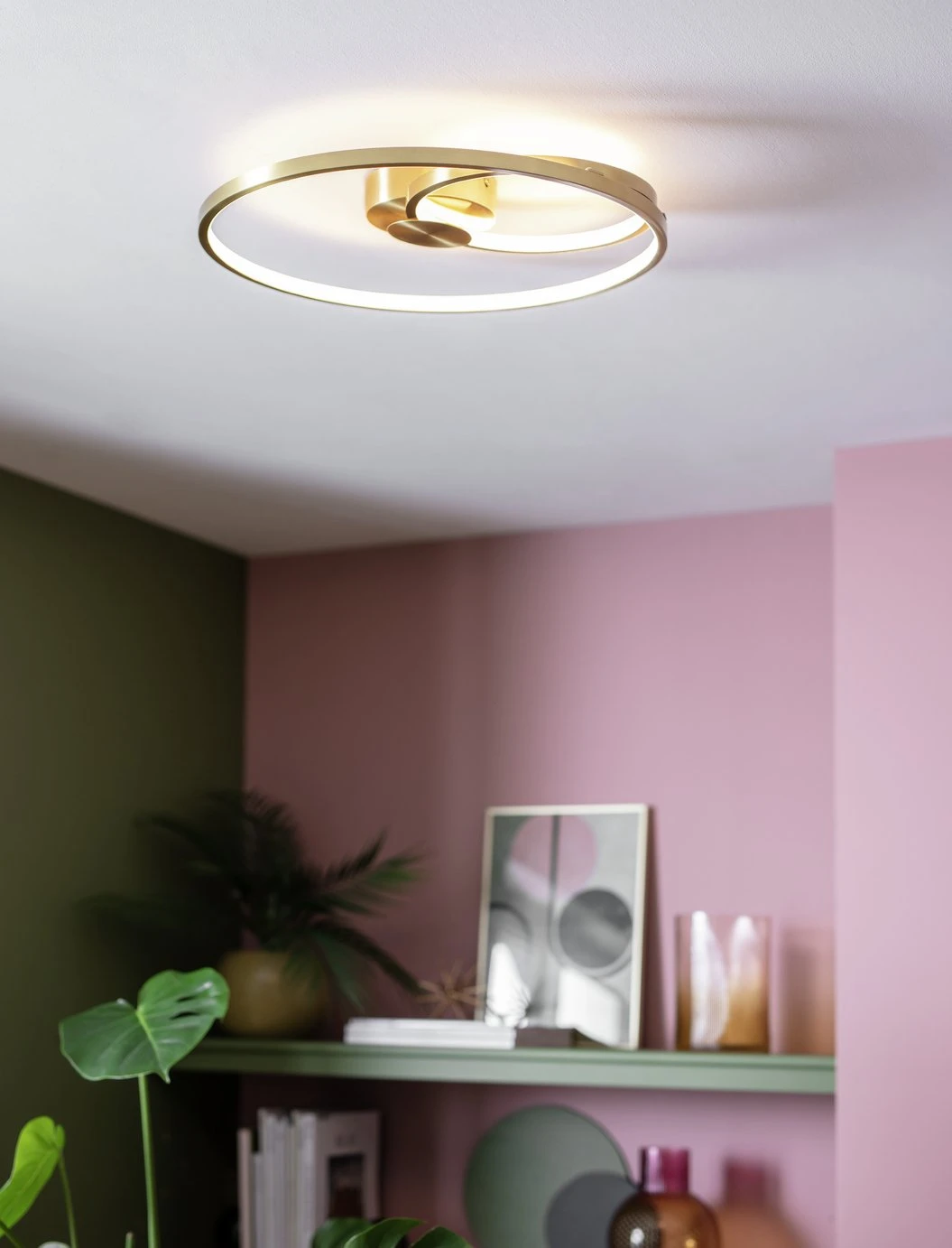 Habitat Pill Metal LED Flush Ceiling Light - Brushed Brass 5 Habitat Pill Metal LED Flush Ceiling Light - Brushed Brass - Image 5