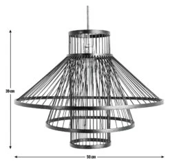 Habitat Wood 3 Tier Pendant Shade - Black 8 Habitat Wood 3 Tier Pendant Shade - Black -Habitat Store 9561007 R E001
