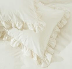 Habitat Cotton 180TC Frilled Cream Bedding Set - Single -Habitat Store 9563146 R Z003A