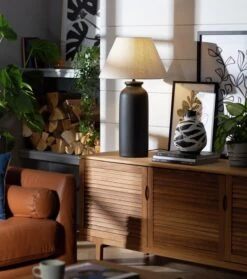 Habitat Hashi Ceramic Table Lamp - Black & Beige -Habitat Store 9563603 R Z002C