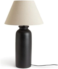Habitat Hashi Ceramic Table Lamp - Black & Beige -Habitat Store 9563603 R Z006A