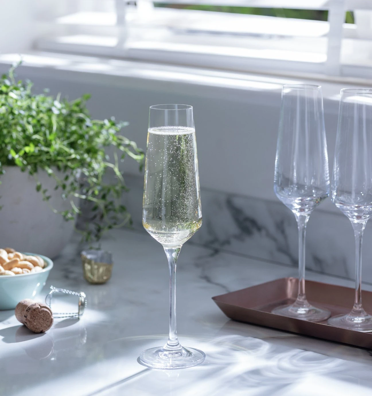 Habitat Dalston Set Of 4 Champagne Flutes 2 Habitat Dalston Set Of 4 Champagne Flutes - Image 2