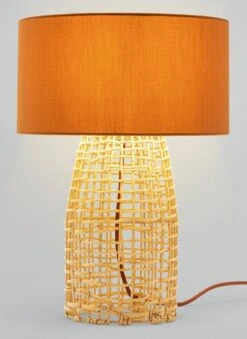 Habitat Luiss Rattan Table Lamp - Orange -Habitat Store 9575639 R Z002C