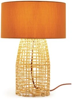 Habitat Luiss Rattan Table Lamp - Orange -Habitat Store 9575639 R Z007A