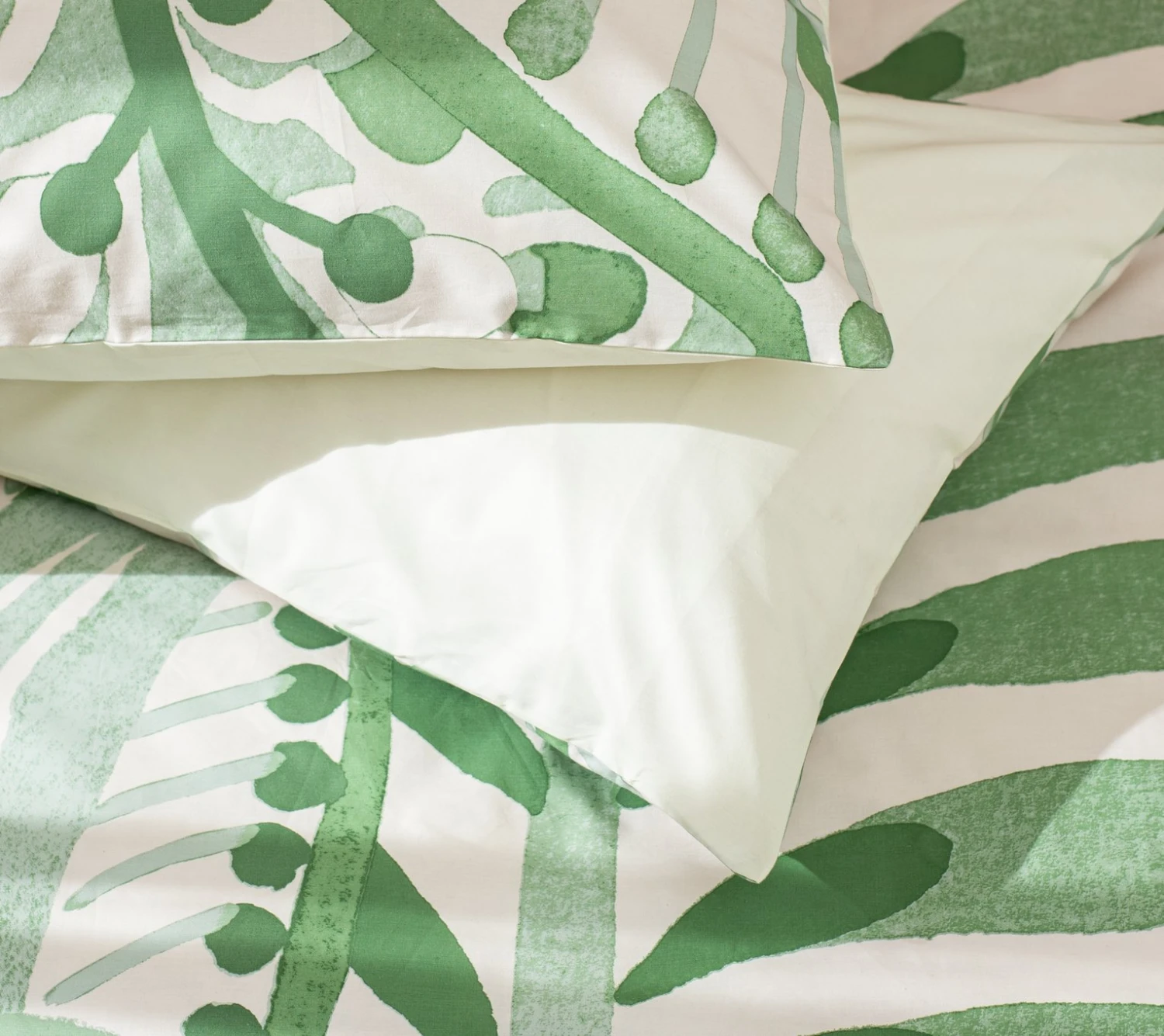 Habitat Cotton 180TC Maxi Leaf Green Bedding Set - Double 4 Habitat Cotton 180TC Maxi Leaf Green Bedding Set - Double - Image 4
