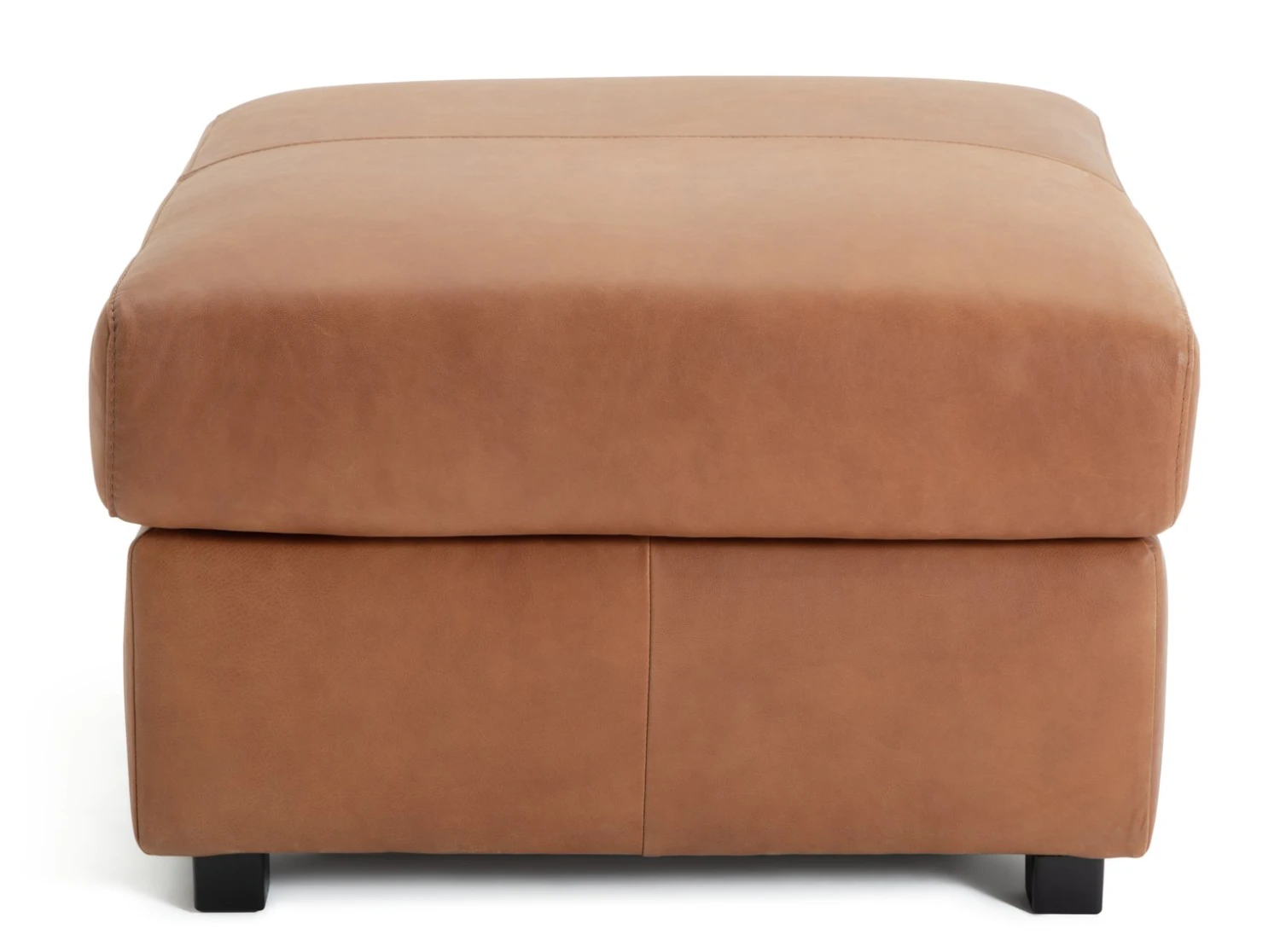 Habitat Florence Leather Ottoman Footstool - Tan 1 Habitat Florence Leather Ottoman Footstool - Tan