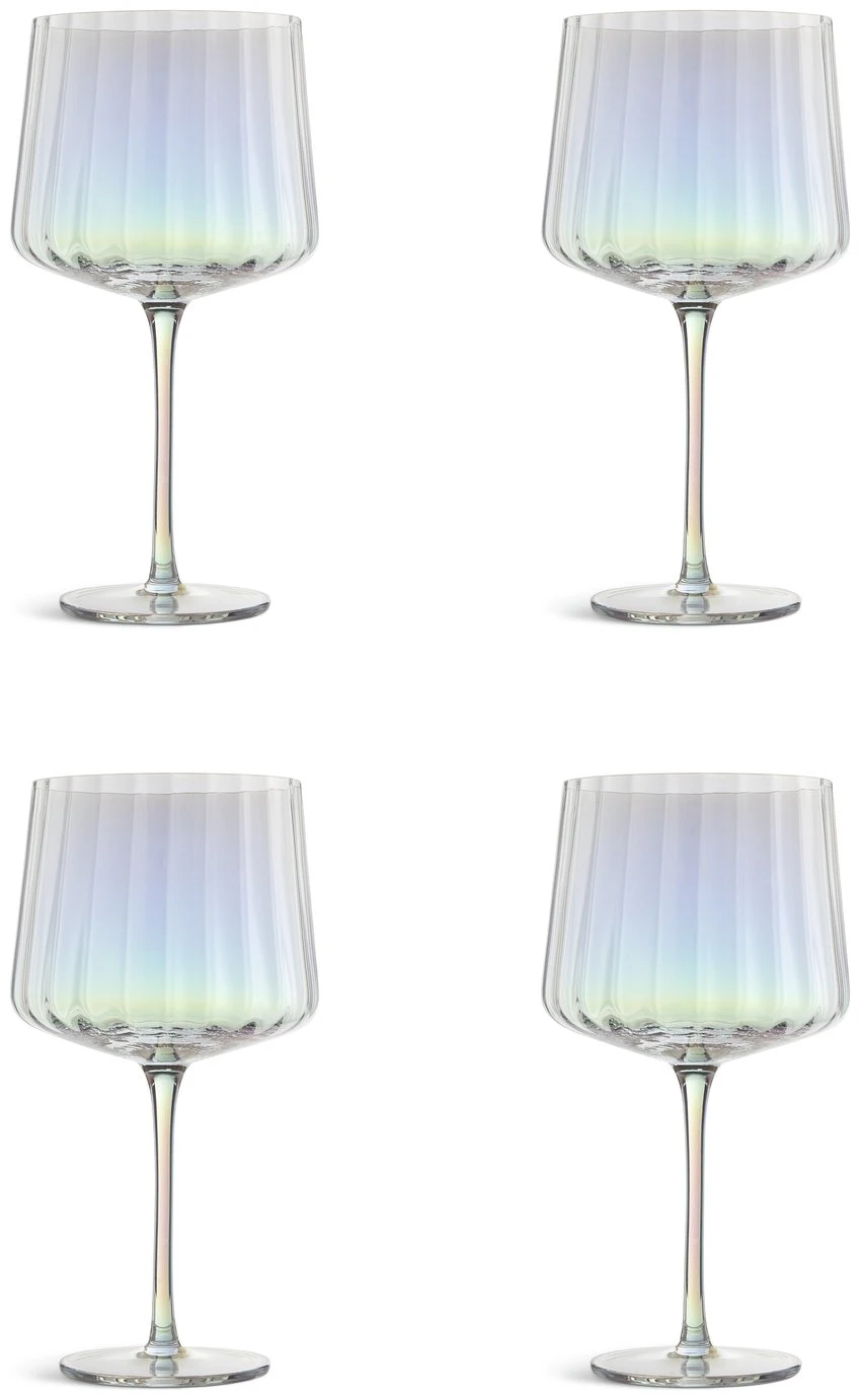 Habitat Iridescent Lustre Fluted Set Of 4 Gin Glass 1 Habitat Iridescent Lustre Fluted Set Of 4 Gin Glass