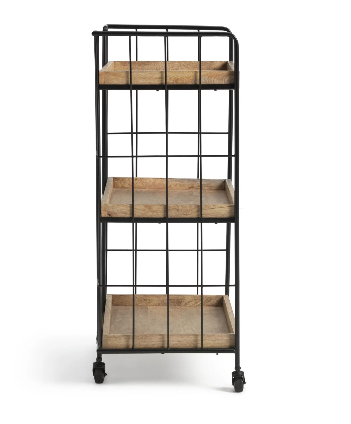 Habitat Kai Wood Drinks Trolley - Black & Mango 4 Habitat Kai Wood Drinks Trolley - Black & Mango - Image 4