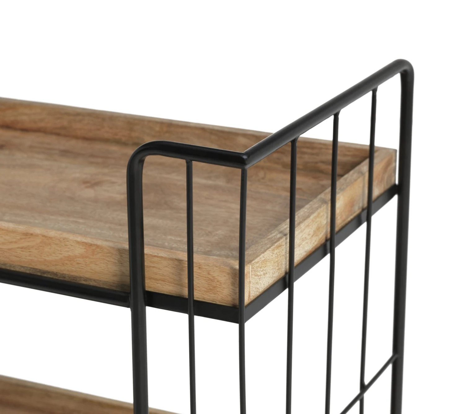 Habitat Kai Wood Drinks Trolley - Black & Mango 6 Habitat Kai Wood Drinks Trolley - Black & Mango - Image 6
