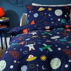 New Arrival 13 Habitat Kids Glow In The Dark Space Bedding Set - Toddler