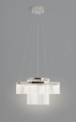 Habitat Yang 2 Tier LED Glass Chandelier - Chrome -Habitat Store 9584448 R Z006C