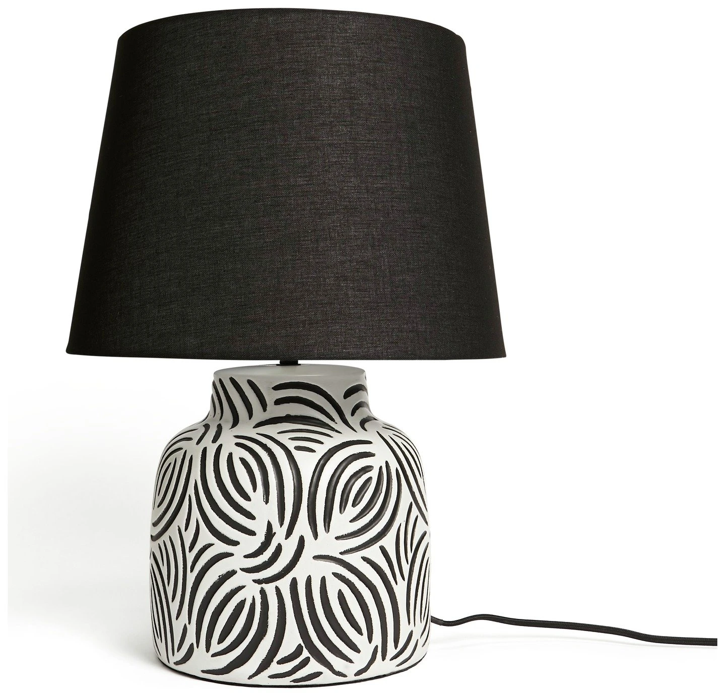 Habitat Lynx Brush Stroke Ceramic Table Lamp - Black & White 2 Habitat Lynx Brush Stroke Ceramic Table Lamp - Black & White - Image 2