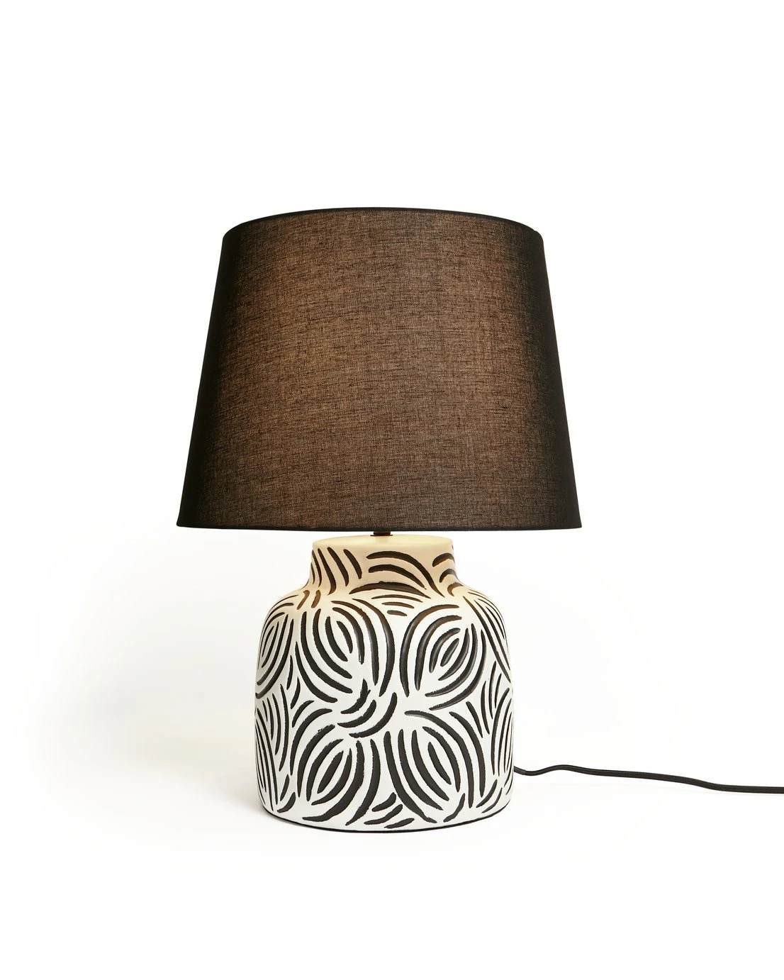 Habitat Lynx Brush Stroke Ceramic Table Lamp - Black & White 7 Habitat Lynx Brush Stroke Ceramic Table Lamp - Black & White - Image 7