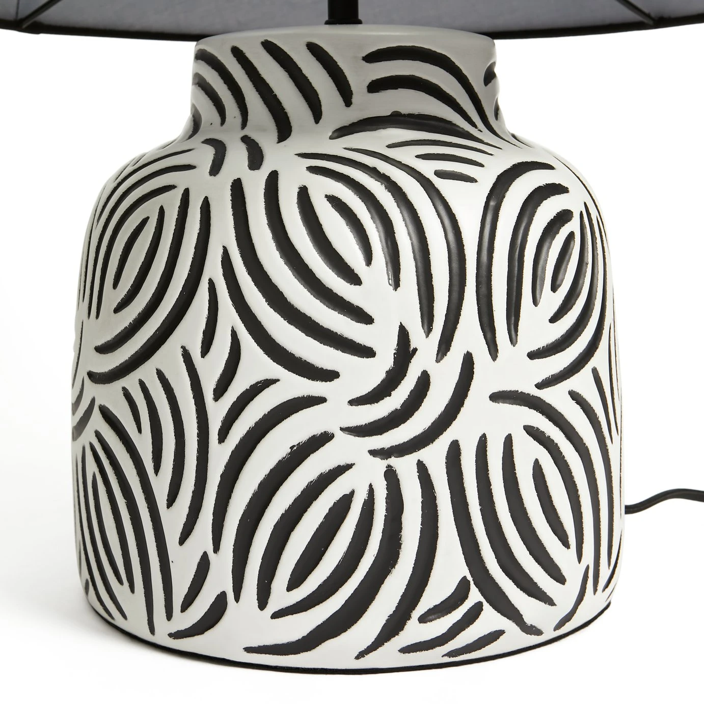 Habitat Lynx Brush Stroke Ceramic Table Lamp - Black & White 5 Habitat Lynx Brush Stroke Ceramic Table Lamp - Black & White - Image 5