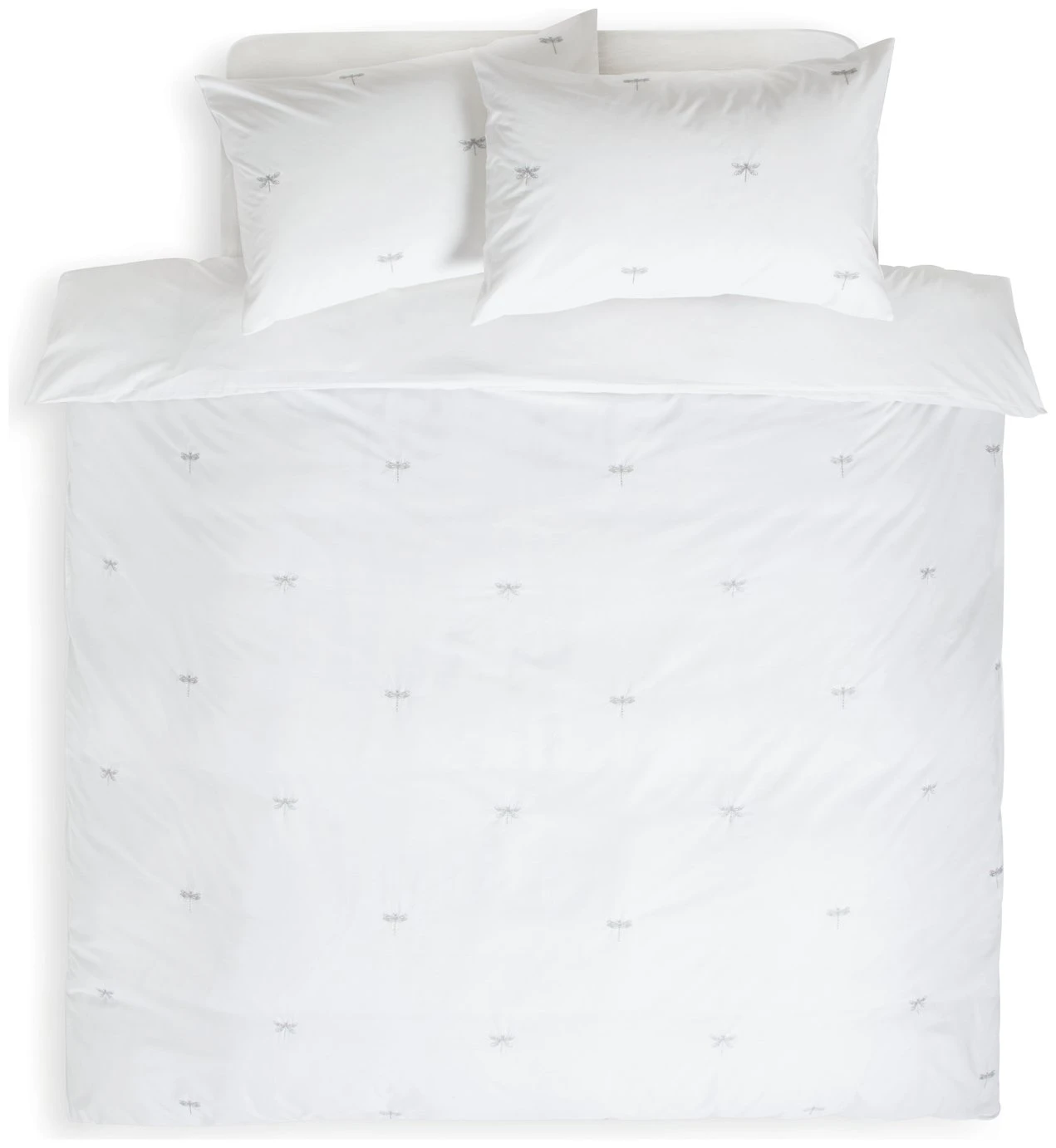 Habitat Dragonfly Embroidered White Bedding Set - Single 3 Habitat Dragonfly Embroidered White Bedding Set - Single - Image 3