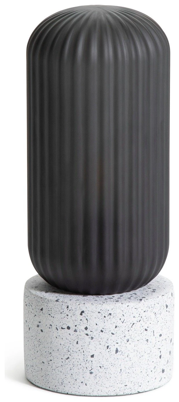 Habitat Rallie Smoked Glass Terrazzo Table Lamp – Grey 2 Habitat Rallie Smoked Glass Terrazzo Table Lamp – Grey - Image 2