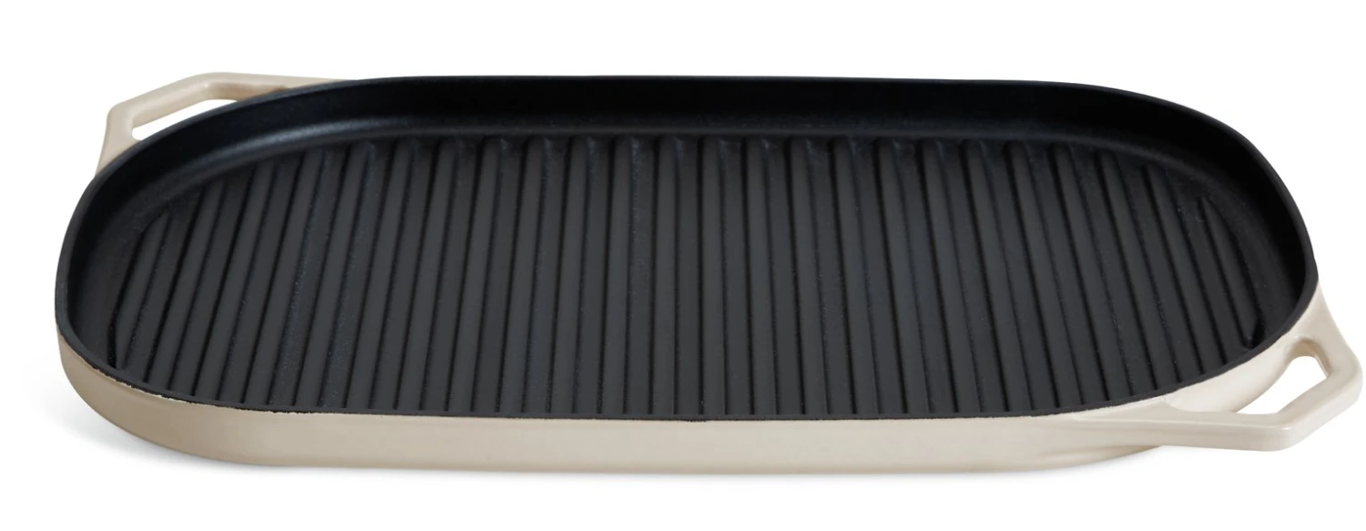 Habitat Large Cast Iron Grill Pan - Cream 1 Habitat Large Cast Iron Grill Pan - Cream