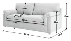 Habitat Florence Fabric 3 Seater Sofa - Grey 11 Habitat Florence Fabric 3 Seater Sofa - Grey -Habitat Store 9597923 R E001