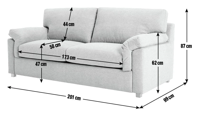 Habitat Florence Fabric 3 Seater Sofa - Grey 4 Habitat Florence Fabric 3 Seater Sofa - Grey - Image 4