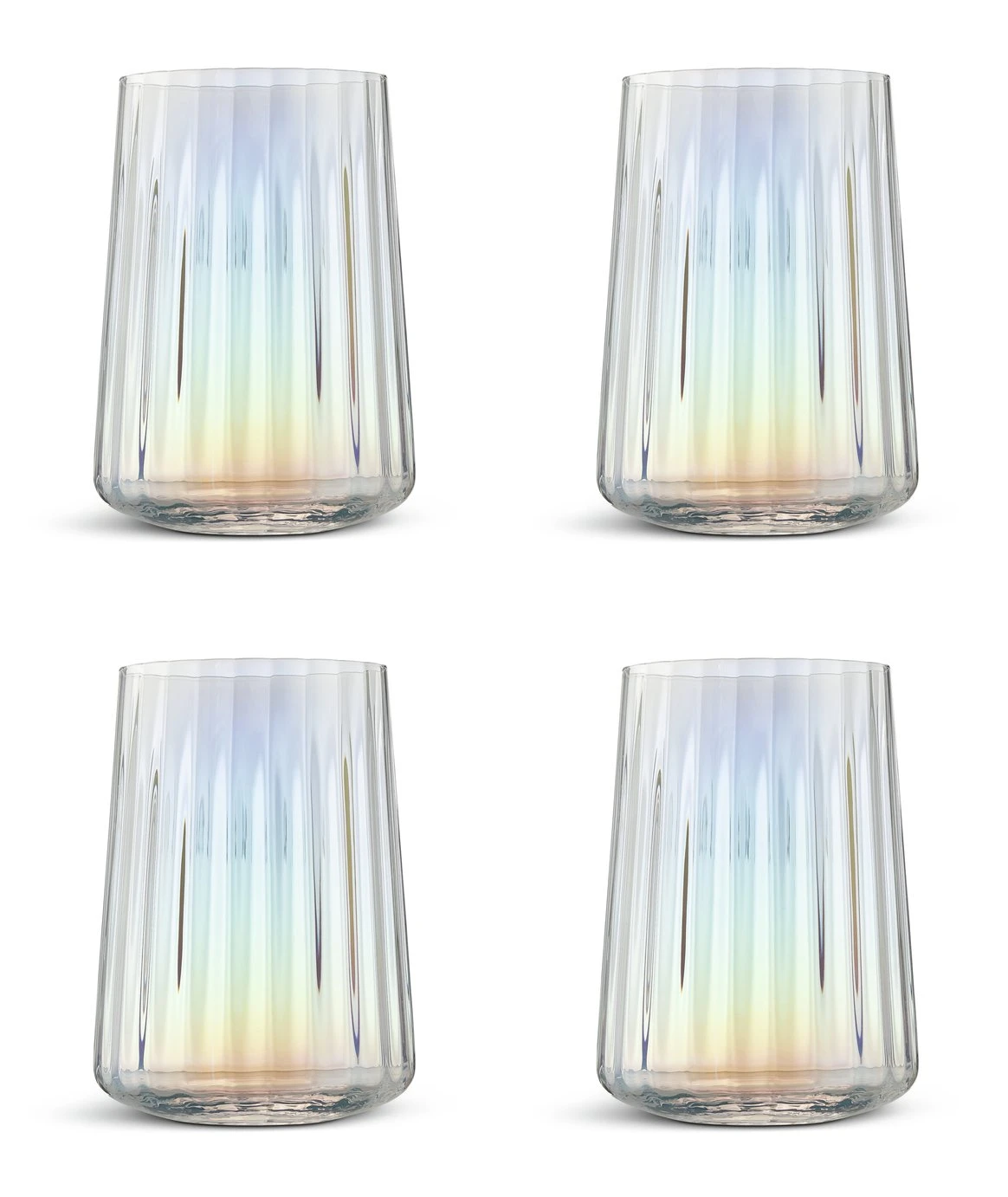 Habitat Iridescent Lustre Fluted Hi Ball Glasses 1 Habitat Iridescent Lustre Fluted Hi Ball Glasses