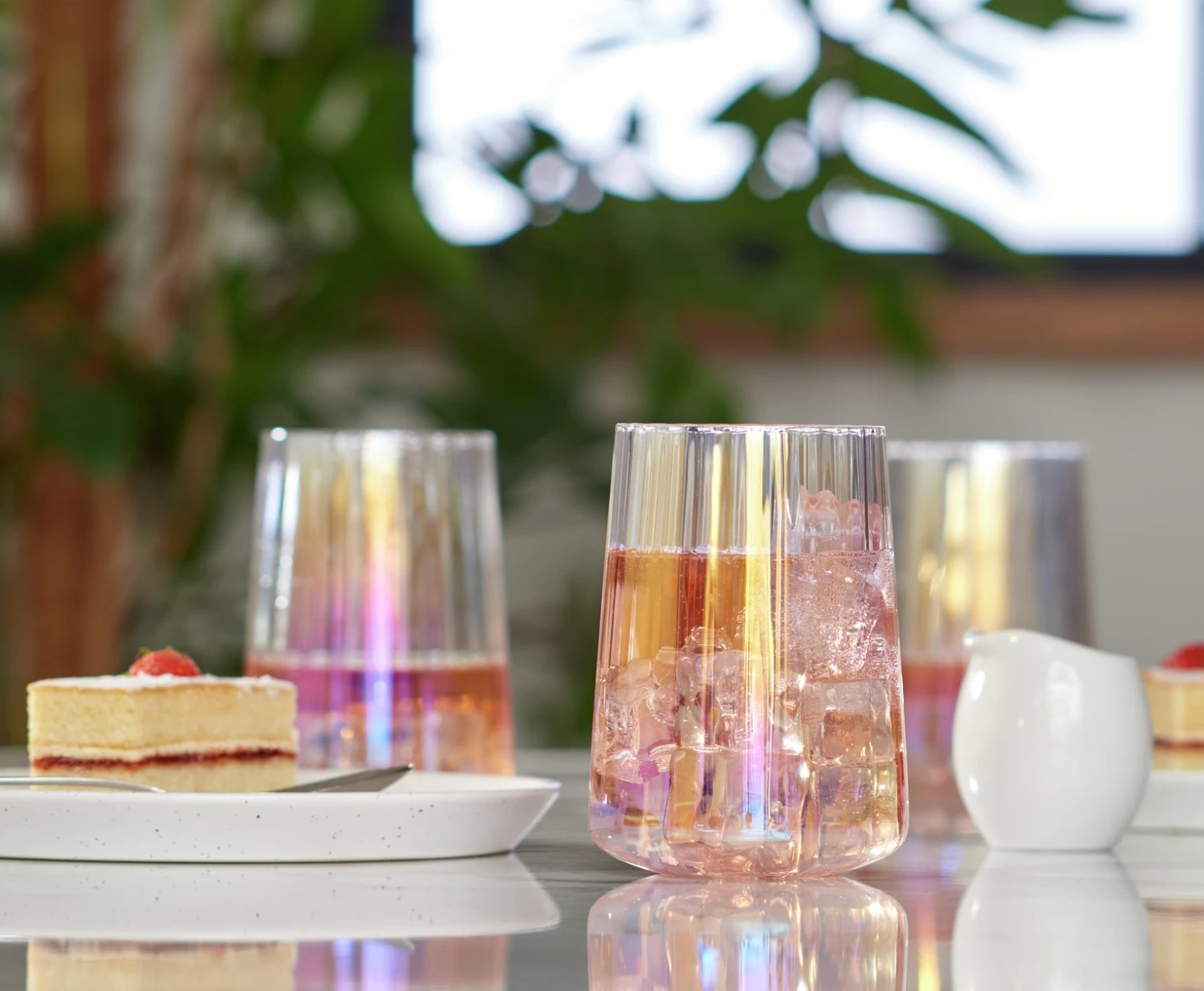 Habitat Iridescent Lustre Fluted Hi Ball Glasses 2 Habitat Iridescent Lustre Fluted Hi Ball Glasses - Image 2