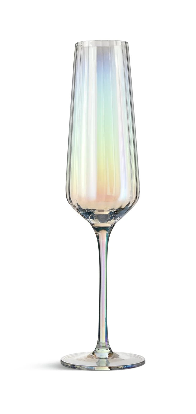 Habitat Iridescent Lustre Set Of 4 Champagne Flute 3 Habitat Iridescent Lustre Set Of 4 Champagne Flute - Image 3
