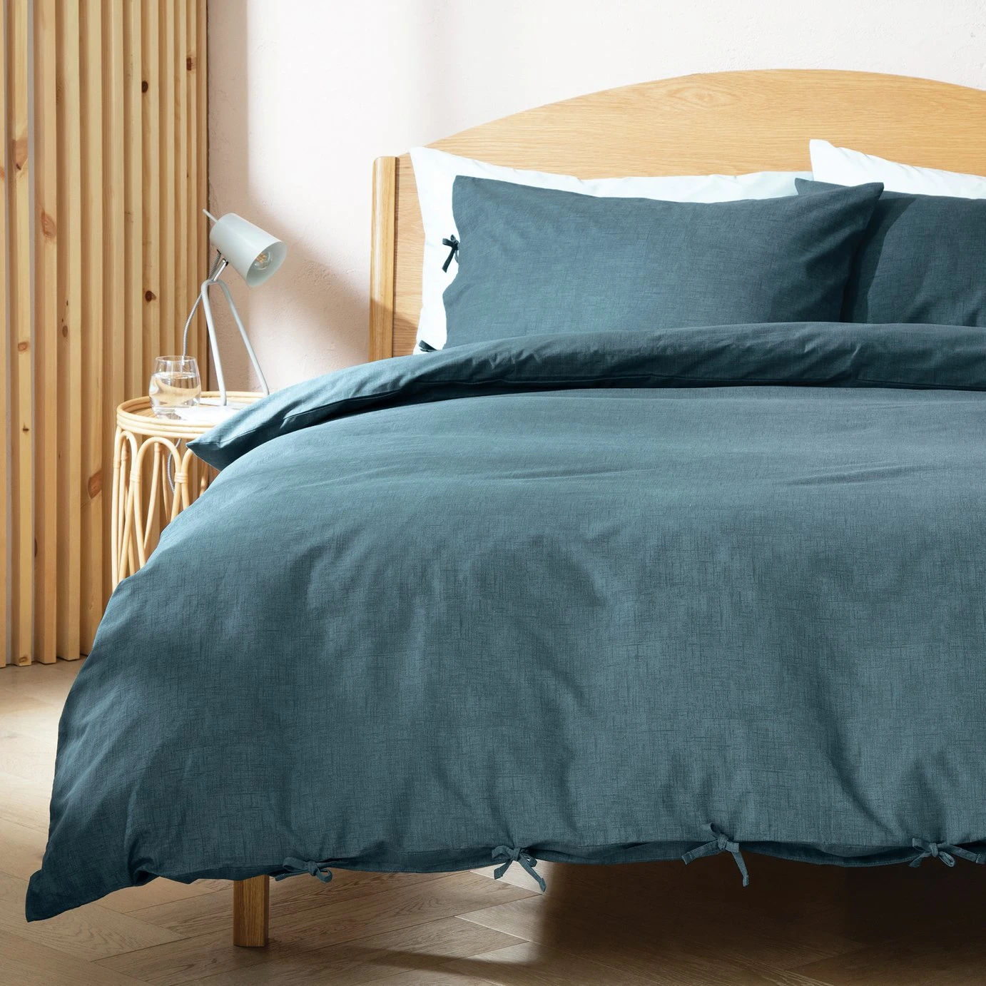 Habitat Herbalist Cotton Textured Blue Bedding Set - Single 1 Habitat Herbalist Cotton Textured Blue Bedding Set - Single