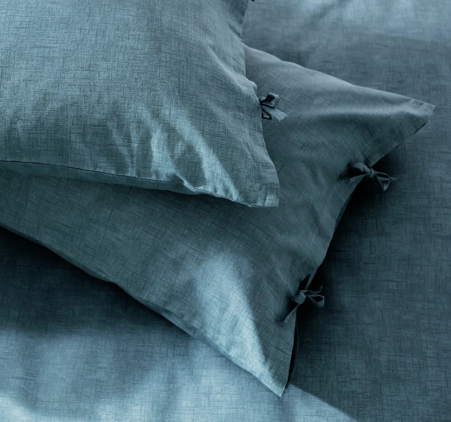 Habitat Herbalist Cotton Textured Blue Bedding Set - Single 4 Habitat Herbalist Cotton Textured Blue Bedding Set - Single - Image 4