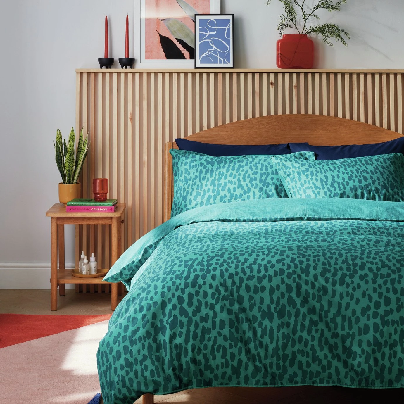 Habitat Emerald Brush Strokes Green Bedding Set - Single 1 Habitat Emerald Brush Strokes Green Bedding Set - Single