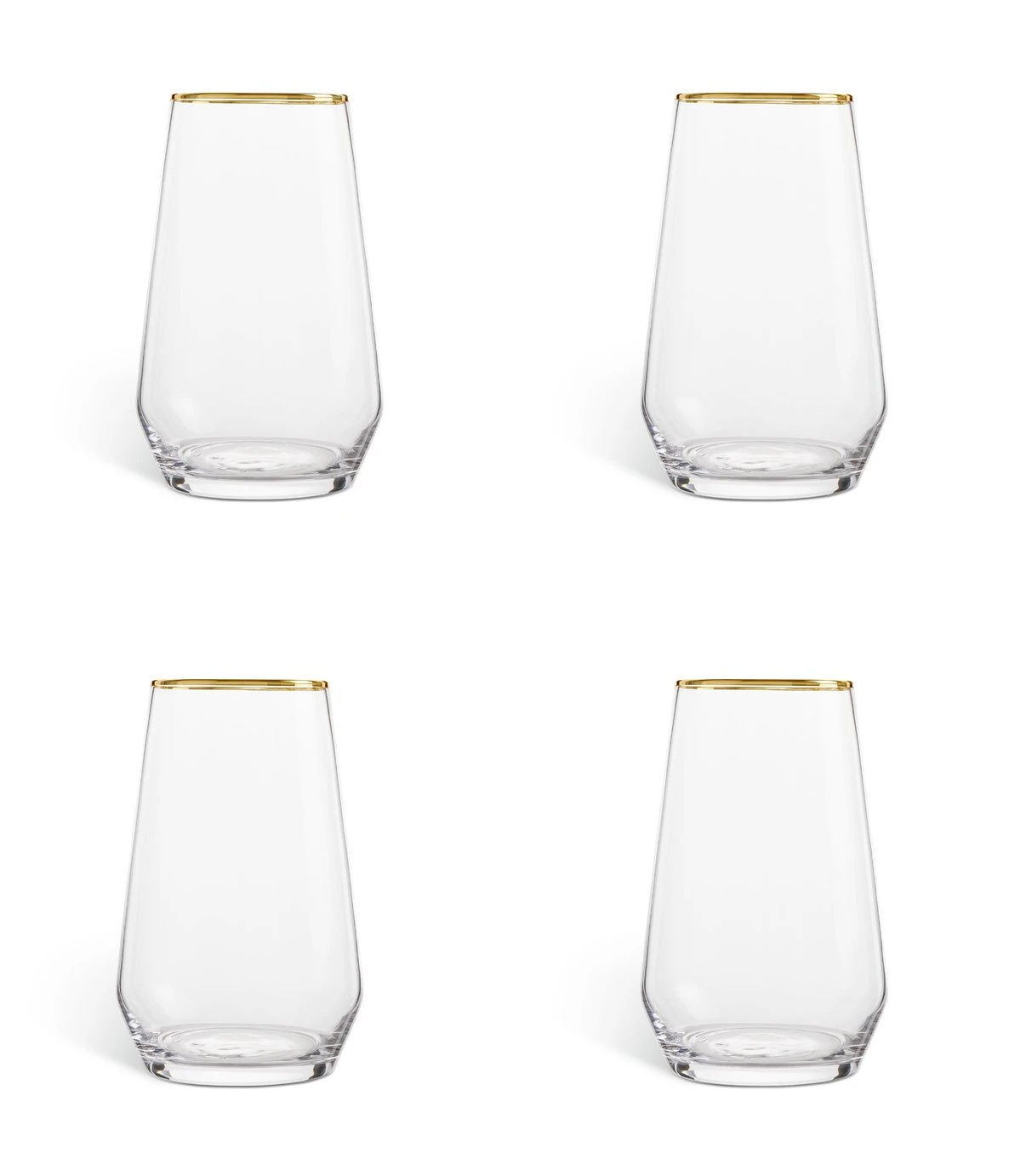 Habitat Set Of 4 Gold Rim Hi Ball Glasses 1 Habitat Set Of 4 Gold Rim Hi Ball Glasses