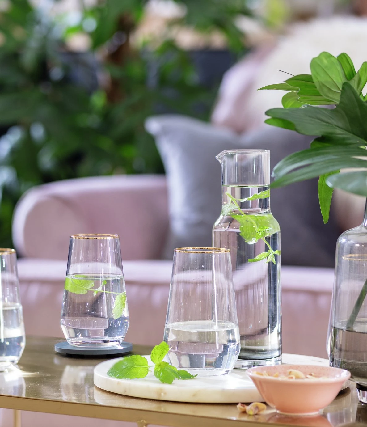 Habitat Set Of 4 Gold Rim Hi Ball Glasses 2 Habitat Set Of 4 Gold Rim Hi Ball Glasses - Image 2