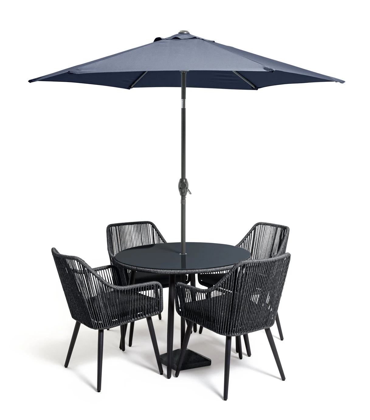 Habitat Malta 4 Seater Rattan Effect Patio Set - Black 1 Habitat Malta 4 Seater Rattan Effect Patio Set - Black