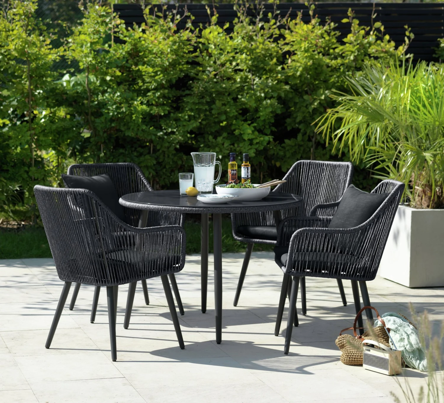 Habitat Malta 4 Seater Rattan Effect Patio Set - Black 4 Habitat Malta 4 Seater Rattan Effect Patio Set - Black - Image 4