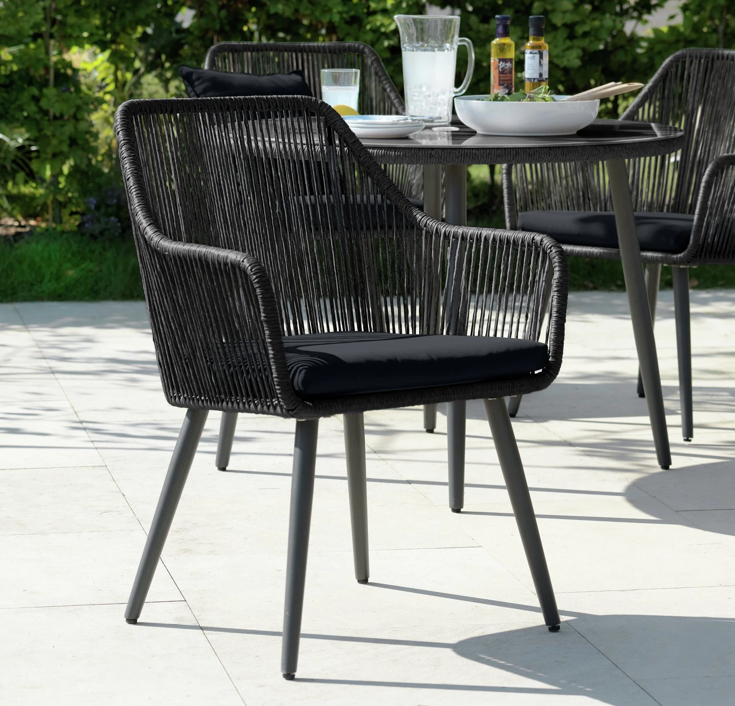 Habitat Malta 4 Seater Rattan Effect Patio Set - Black 10 Habitat Malta 4 Seater Rattan Effect Patio Set - Black - Image 10
