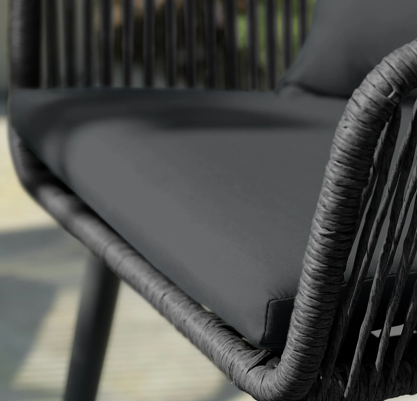 Habitat Malta 4 Seater Rattan Effect Patio Set - Black 11 Habitat Malta 4 Seater Rattan Effect Patio Set - Black - Image 11