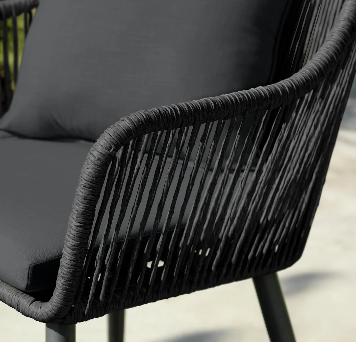 Habitat Malta 4 Seater Rattan Effect Patio Set - Black 12 Habitat Malta 4 Seater Rattan Effect Patio Set - Black - Image 12