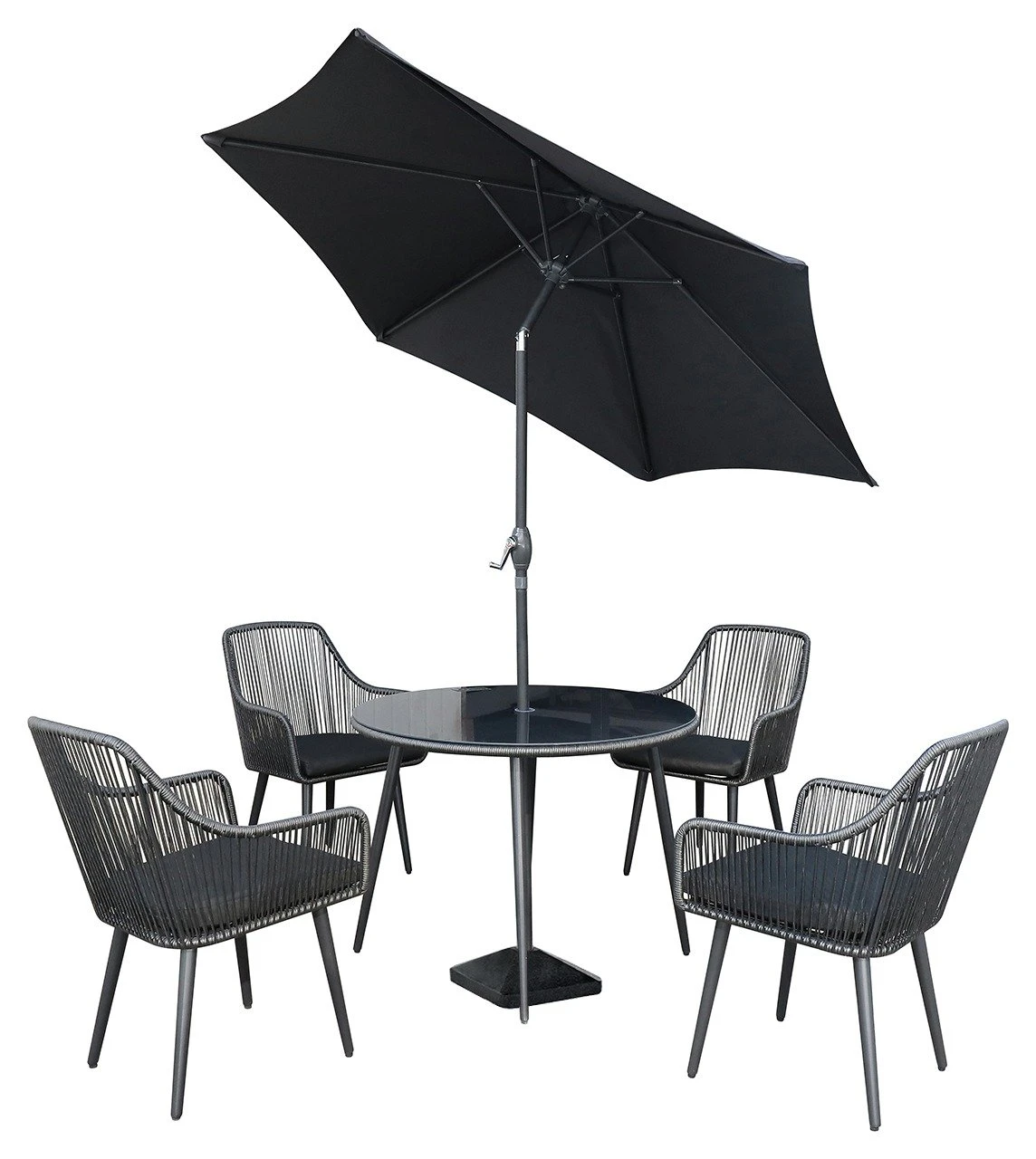 Habitat Malta 4 Seater Rattan Effect Patio Set - Black 8 Habitat Malta 4 Seater Rattan Effect Patio Set - Black - Image 8