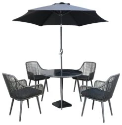 Habitat Malta 4 Seater Rattan Effect Patio Set - Black 20 Habitat Malta 4 Seater Rattan Effect Patio Set - Black -Habitat Store 9609127 R Z017A